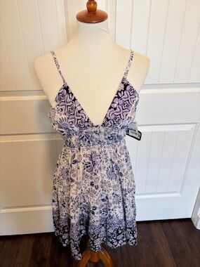 Angie Purple Floral Spaghetti Strap Sundress